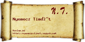 Nyemecz Timót névjegykártya